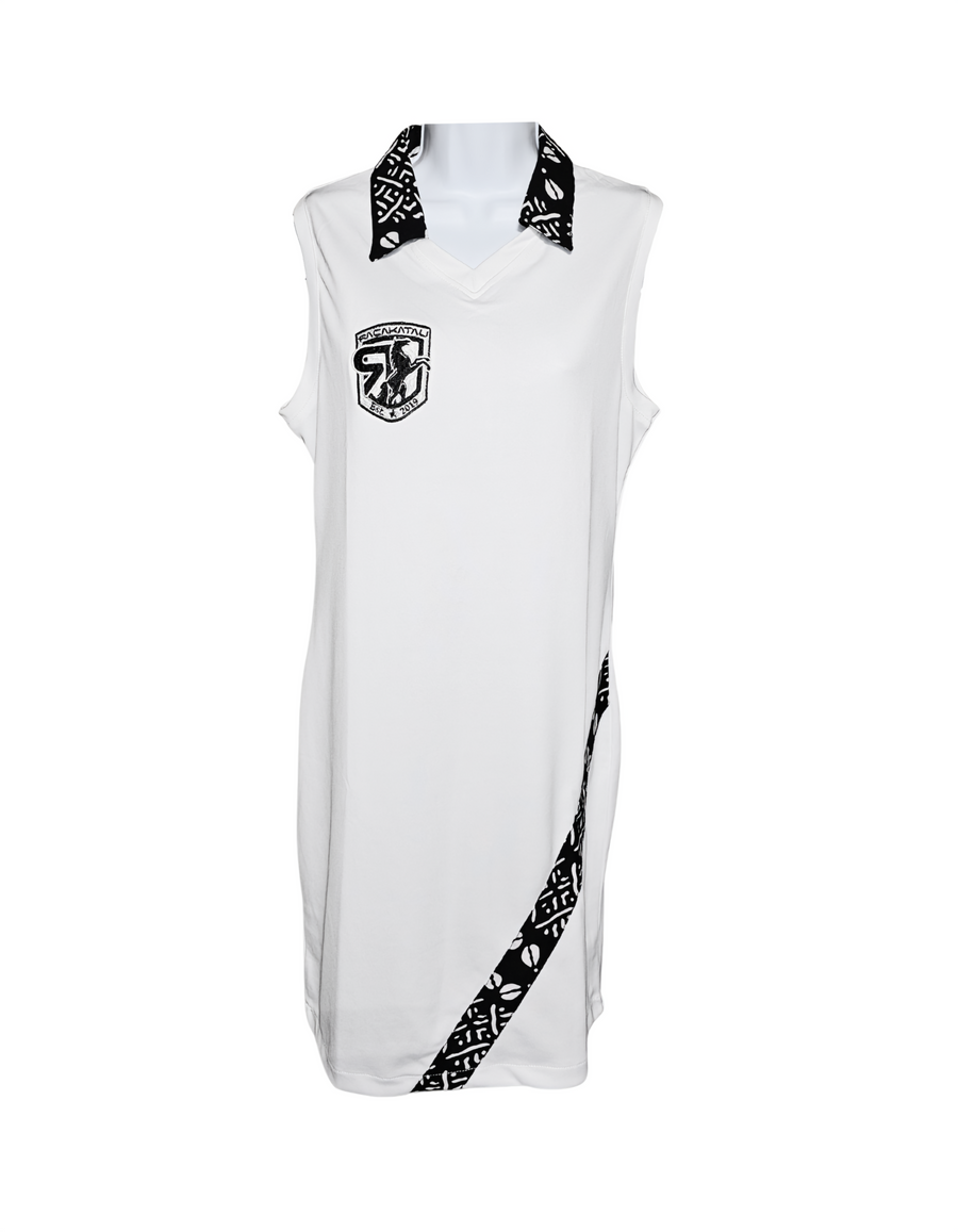 RAÇAKATAU RHYTHMS DRESS - WHITE
